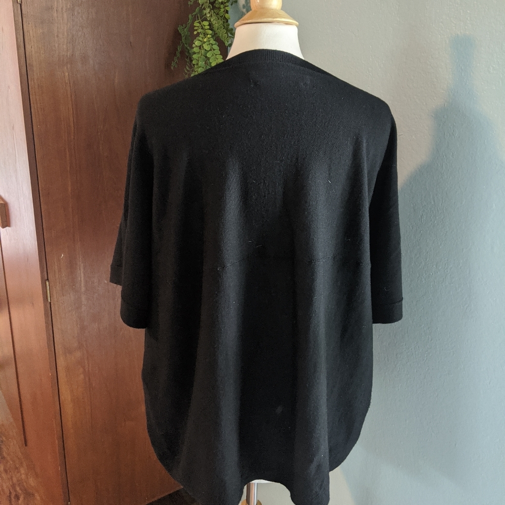 All Saints Black Short-Sleeve Graphic Front Panel Blouse - Picture 3 of 3